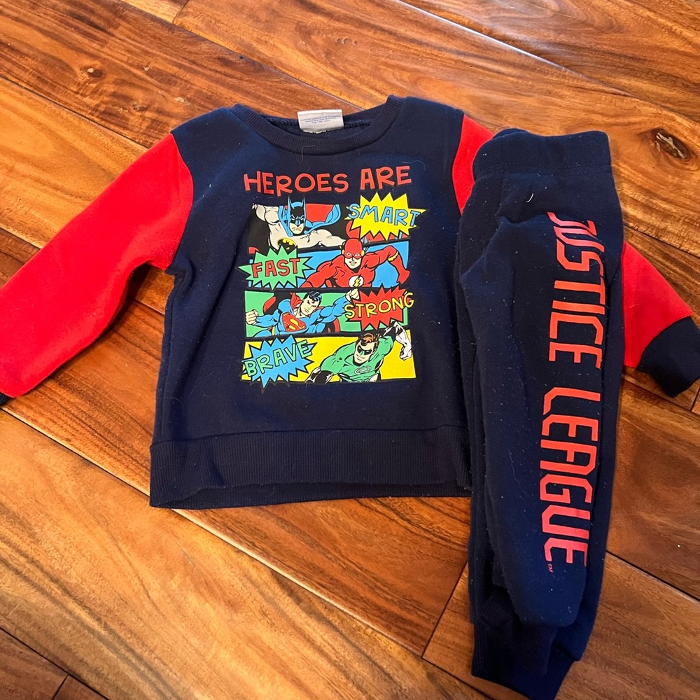Baby boy justice league sweat outfit. Size 18 months